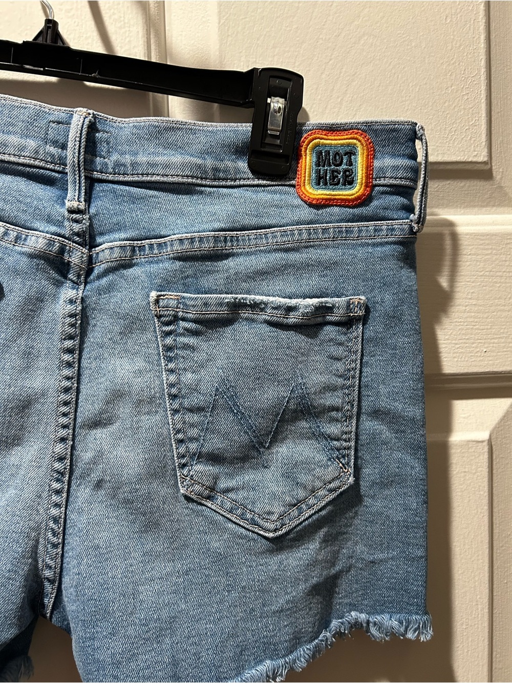 MOTHER The Dutchie Short Fray Distressed Denim Shorts in Independent Studies 29 - Picture 4 of 7